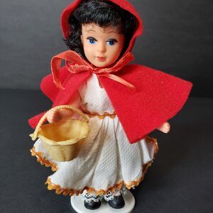 Vintage Made in Hong Kong Miniature Little Red Riding Hood Doll 6"